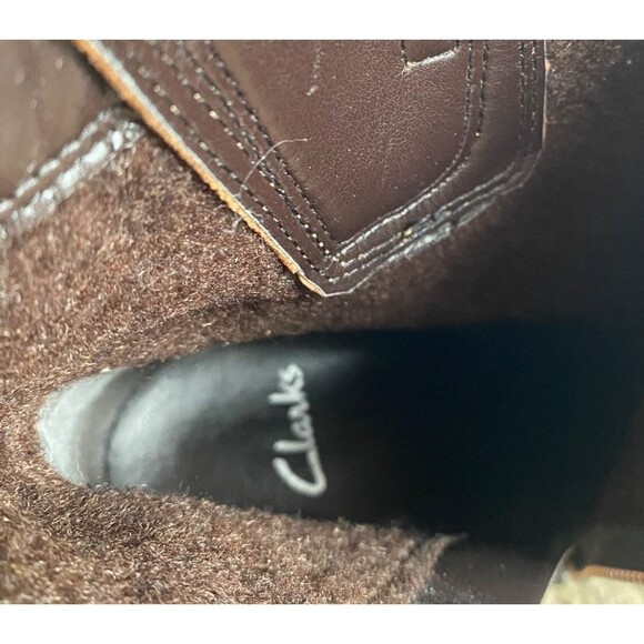 Clarks Mascarpone Cafe Brown Leather Ankle Boots Heel Tan Shoes Women’s -Size 6 - Picture 7 of 13